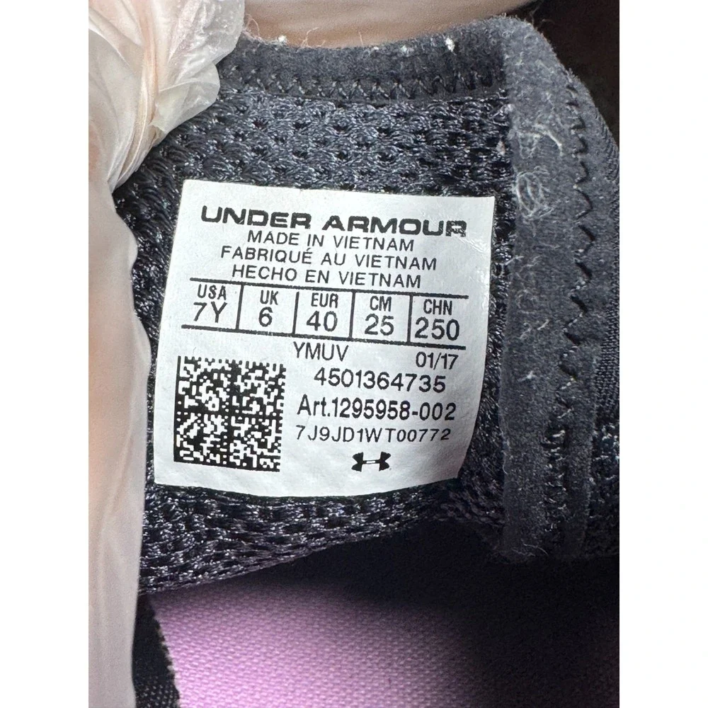 Under Armour Charged Bandit 3 GS 1295958-002 Youth 7 Sneaker Black Running Shoes